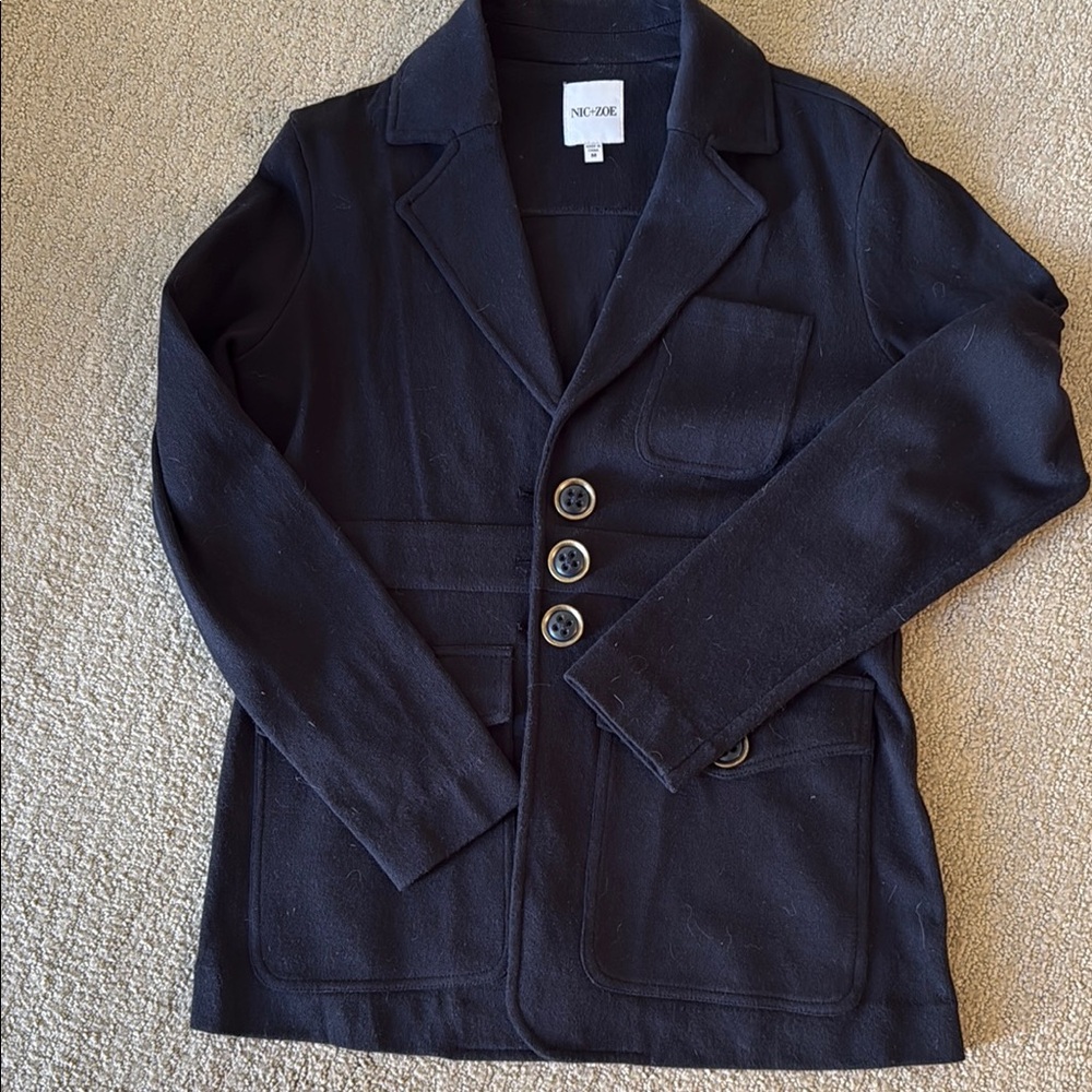 Nic + Zoe Black Blazer with Button Detail
